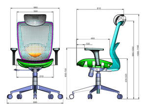 Chaise de bureau de direction avec accoudoirs réglables en hauteur, base pivotante, design moderne pour usage professionnel - Product Image 4