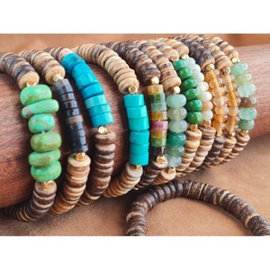 Stylish Fashion Beaded <b>Bracelets</b> with Gold Plated Accents for Resale Appeal Wooden <b>Beads</b> and Elegant Design - Product Image 2
