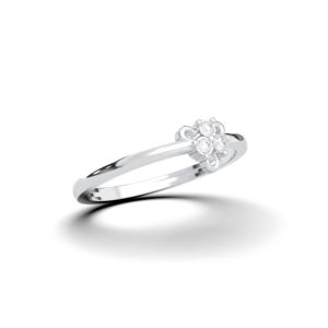 E-F กะรัต/VVS-VS เพชรโมอิสซาไนต์ทรงกลมตัดเพชรชุดแหวนที่ได้แรงบันดาลใจจากดอกไม้สไตล์มินิมอลทำจากเงินสำหรับผู้หญิง - Product Image 1