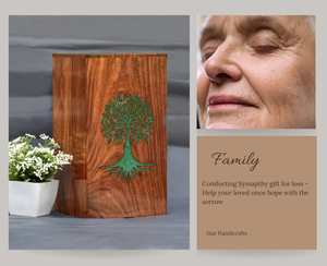 Urna de cremación de palisandro epoxi, diseño de incrustaciones de árbol de la vida, cenizas para adultos, caja conmemorativa personalizada para cenizas - Product Image 5