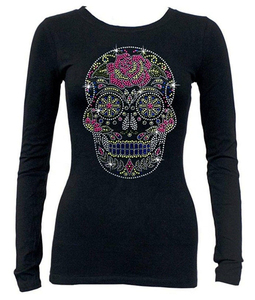 Camisetas de diamantes de imitación Y2K para mujer, camisetas de moda ostentosas, camisetas gráficas brillantes con lentejuelas de diamantes para discoteca, ropa de calle - Product Image 2