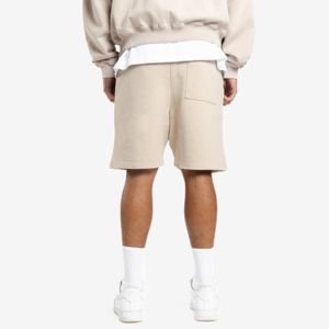 Short de survêtement de couleur unie en polaire vierge 100% coton décontracté avec logo personnalisé - Product Image 4