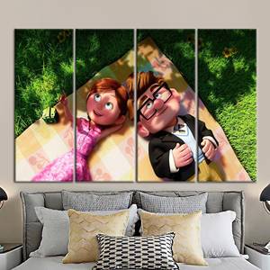 Toile imprimée Carl et Ellie - Art mural romantique pour couple, 4P : encadré - Product Image 1
