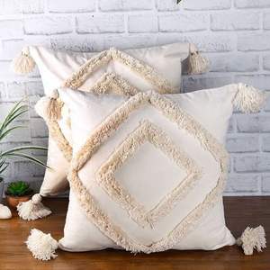 Moroccan Style Tufted <b>Cushion</b> <b>Cover</b> Colorful and Beautiful with Embroidery Design 100% <b>Silk</b> Printed Pattern for Hotels - Product Image 4