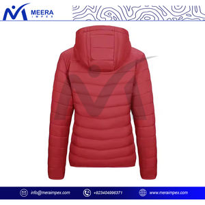 Chaqueta acolchada ligera para mujer con estilo, abrigo de invierno, capucha cálida, cuello levantado, ropa informal acolchada larga para punto al aire libre - Product Image 4