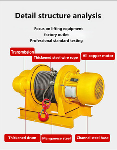 Cabrestante de servicio pesado 380V Tracción <span class=keywords><strong>Polipasto</strong></span> eléctrico Grúa de elevación Construcción Barco Cabrestante <span class=keywords><strong>lineal</strong></span> - Product Image 2