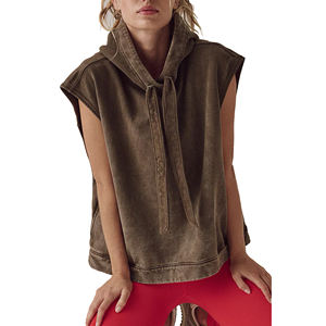 Workout Fitness Wear Stone <b>Wash</b> Hoodies Ladies Baggy Vintage <b>Wash</b> Hoodie Women's <b>Gym</b> Exercise Stone Washed Hoodies Ladies - Product Image 4