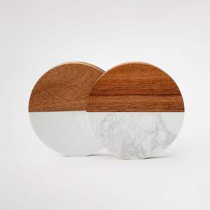 Marble Wood <b>Coaster</b> <b>heat</b> safe marble wood <b>coaster</b> protects tables from marks hot cups drinks daily - Product Image 2