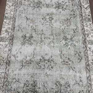 พรมวินเทจ 4.8x7.9 ฟุต สีเทาดำ พรมขนสัตว์โมร็อกโกแบบตุรกี - Product Image 3