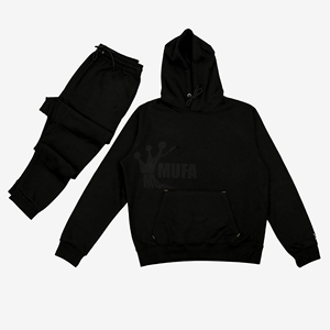 Men's Custom 100% Cotton Two-Piece Training <b>Tracksuit</b> Winter Jogging Sweatpants Set Polyester and Cotton - Product Image 3