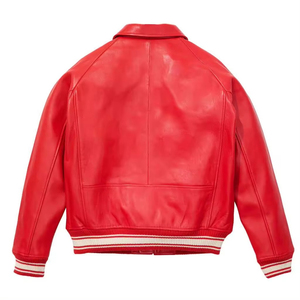 Tendencia OEM Super calidad cuero genuino precio al por mayor más vendido personalizado Logo chaqueta de cuero bombardero hecho en Pakistán - Product Image 2