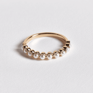 Juego de anillos apilables S925 con perlas y esmalte, anillo de joyería personalizada para damas - Product Image 1