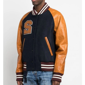 Casual Wear Men Letterman Jackets Solid Color Letterman Jacket Hot Sale Baseball Letterman Jacket For Men - Product Image 4