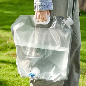 Sac à eau en plastique personnalisé de 5 litres avec bec de camping de 2L,3L,4L,5L avec capuchon et poignée coupée