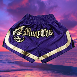 กางเกงชกมวยขายส่งเอวสูง กางเกงมวยไทย MMA แบบเรียบ กางเกงคิกบ็อกซิ่ง กางเกงชกมวย สกรีนโลโก้ได้ - Product Image 3