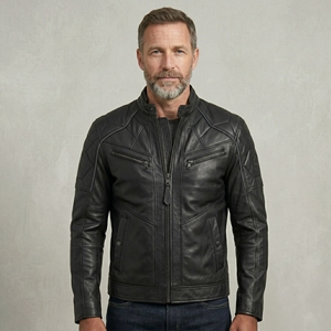 Chaqueta de Cuero Premium para Hombre, con Acabado Cómodo, Construcción Duradera, Logotipo Personalizado, Prenda Exterior de Cuero Genuino con Acabado Suave - Product Image 1