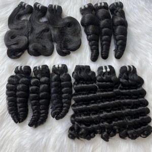 VENTE EN GROS DEEP WAVE NATUREL NOIR SUPER DOUBLE BUNDLES DEAL CLOSURE FRONTAL RAW UNIQUE DONATEUR EXTENSIONS DE CHEVEUX HUMAINS VIETNAMIENS - Product Image 2