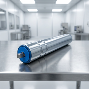 Rouleau de convoyeur à courroie à joint torique à faible bruit, avec boîtier en plastique, pour salle blanche et industrie alimentaire, type tube en acier à roulement à billes - Product Image 1