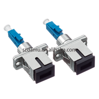 Adaptor Serat Optik Singlemode DAMU LC/UPC ke SC/UPC, Flange Coupler Male ke Female 1260-1650nm untuk Rak Telekomunikasi Pusat Data