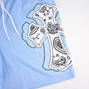Pantalones Cortos Deportivos Casuales con Diseño Personalizado de Logotipo Cruzado 100% OEM, Pantalones Cortos Deportivos de Baloncesto con Sublimación de Último Diseño para Hombre - Product Image 3