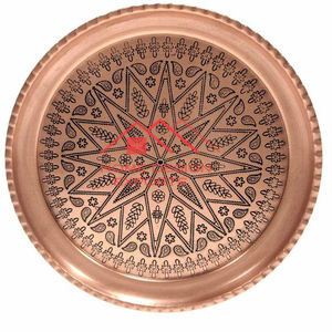 Haute qualité cuivre métal martelé conception cuivre chargeur plaque hôtel maison Restaurant utiliser plateau de service en métal - Product Image 2