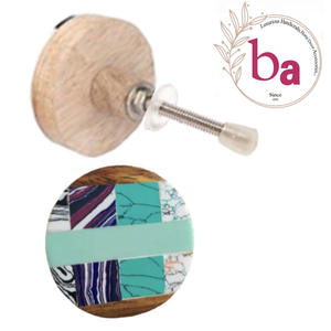 Bocina de hueso de madera de resina multicolor, perillas de cajón para puerta de armario, tirador, artesanías, cocina, dormitorio, exterior, Hotel, sala de estar - Product Image 1