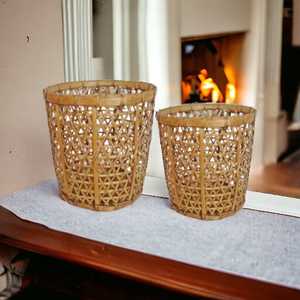 <b>Small</b> Handmade Bamboo Weave <b>Basket</b> Rattan Woven <b>Storage</b> for Home Hotel Wardrobe for Dirty Clothes Living Room Bathroom - Product Image 6