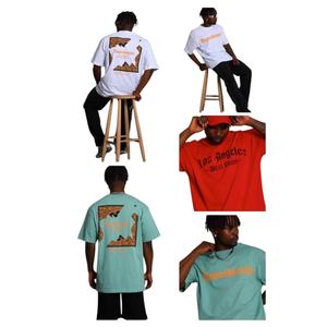 T-shirt pour homme coupe classique, streetwear, uni, grande taille, poids lourd, 100% coton tricoté, OEM ODM - Product Image 4