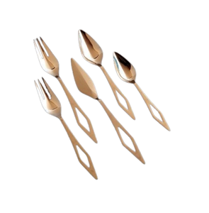 Outil de service en acier manche en métal couleur or rose ensemble de couverts en acier inoxydable en vrac événement fêtes restauration couverts couverts - Product Image 1