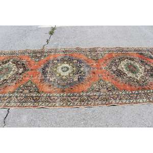 Alfombra Turca Vintage, Alfombra de 4.8x12.6 pies, Alfombra Oriental Naranja - Product Image 3