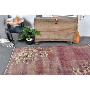 Alfombra turca Vintage rojo Beige 3,8X6,7 pies área grande 10mm respaldo de látex de lana gruesa pasillo Rectangular para adolescentes de entrada - Product Image 2