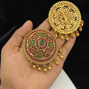 Bijoux de qualité supérieure de styliste antique vernis à polir avec des pierres bijoux de cheveux finition dorée de style traditionnel pour vêtements de mariage pour femmes - Product Image 1