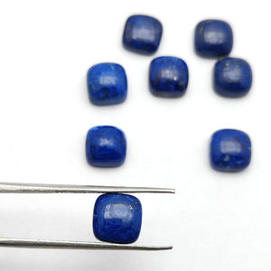 Haute Qualité 8x8mm Naturel Lapis Lazuli Coussin Cabochon 2.94 Cts Bleu Gemme Dos Plat Lâche Direct Fabricant Exportateur - Product Image 4