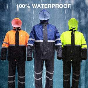 Combinaison de pluie, veste de sécurité réfléchissante haute visibilité, équipement de pluie léger, veste de pluie imperméable avec pantalon - Product Image 6