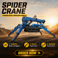 Mini-grue araignée hydraulique CE 8T sur chenilles, personnalisée, pour la levée de structures en acier et les travaux d'atelier en usine – Vente directe usine