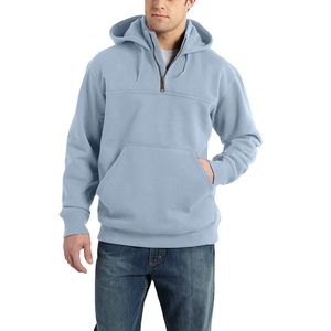 Diseño personalizado de fábrica Impresión personalizada 100% Sudaderas con cremallera de cuarto de algodón Sudaderas con capucha de hombre de alta calidad por encargo - Product Image 3