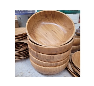 Bols en bambou ronds en bois du Vietnam avec couvercle cuillère et fourchettes pour la maison restaurant mariage-cadeau de vaisselle du Vietnam - Product Image 4