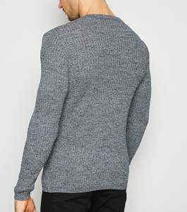 Pull à col rond en coton pour homme, basique, décontracté, manches longues, sweat-shirt brodé, coupe musclée, grande taille, col rond, hiver - Product Image 3