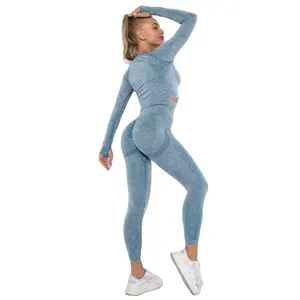 Wholesale Customized High quality Women Pattern Design Yoga Sportswear Workout Set Top Yoga Set