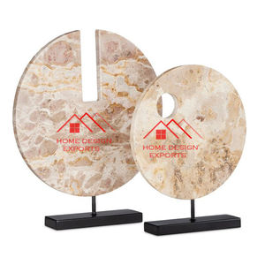 Sculpture de table décorative en marbre pour décoration de bureau Sculpture en granit de forme ronde Ton de marbre naturel - Product Image 1