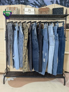 Jeans Vintage de Segunda Mano con Tirantes para Niñas, <span class=keywords><strong>Ropa</strong></span> de Mujer, Pantalones Vaqueros de Estilo <span class=keywords><strong>Retro</strong></span>, <span class=keywords><strong>Ropa</strong></span> Usada - Product Image 2