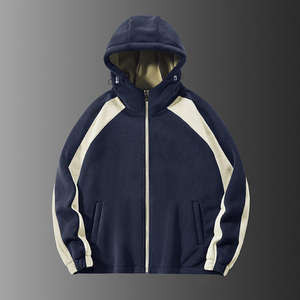 Logo personnalisé broderie hommes polaire fermeture éclair sweats à capuche hommes vestes haute qualité surdimensionné épaissir manteau hommes sweats à capuche - Product Image 4