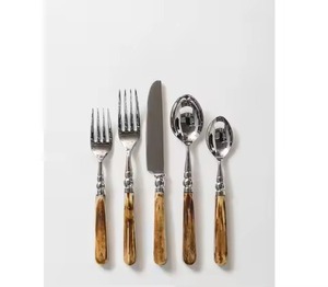 Ensemble de couverts en acier inoxydable plaqué PVD noir, cuillère à soupe et à riz écologique avec finition polie miroir pour le dîner - Product Image 6