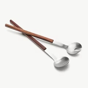 Cuchara y Tenedor para Postre y Sopa de Acero Inoxidable, Cubertería para Ensalada con Acabado Pulido, Juego de Cubiertos para Servir Ensaladas - Product Image 4