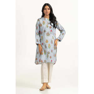 Camisa Casual de Popelina con Estampado Cruzado y Cuello Mao, Transpirable, con Estampado Floral para Primavera/Verano-IPS-77124 - Product Image 1