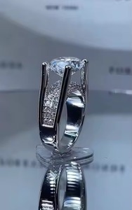 Anillo solitario de oro blanco de 14 quilates Unisex con 3CT VS1 corte ovalado diamante cultivado en laboratorio lindo aniversario boda promesa regalo para ella - Product Image 5