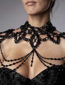 Black design One- piece Sleeveless Elegant Anti-Static Breathable full-Length Evening Gown-Plus Size Formal Wear Hand - Product Image 6