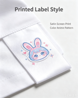 Étiquette d'entretien personnalisée pour vêtements, en PVC souple transparent, ruban de coton, étiquette tissée, motif anime, étiquette de taille pour vêtements