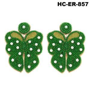 Pendientes de cuentas inspirados en diseñador elegante con cuentas de vidrio accesorio decorativo Ideal para mujeres para Navidad Halloween - Product Image 6