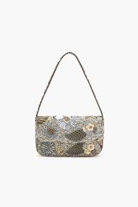 Nouveauté : Sacs à main en coton perlé de style classique pour femmes, sacs à main en perles de graines, logo, fermeture éclair, couleurs mélangées, pour les fêtes - Product Image 4
